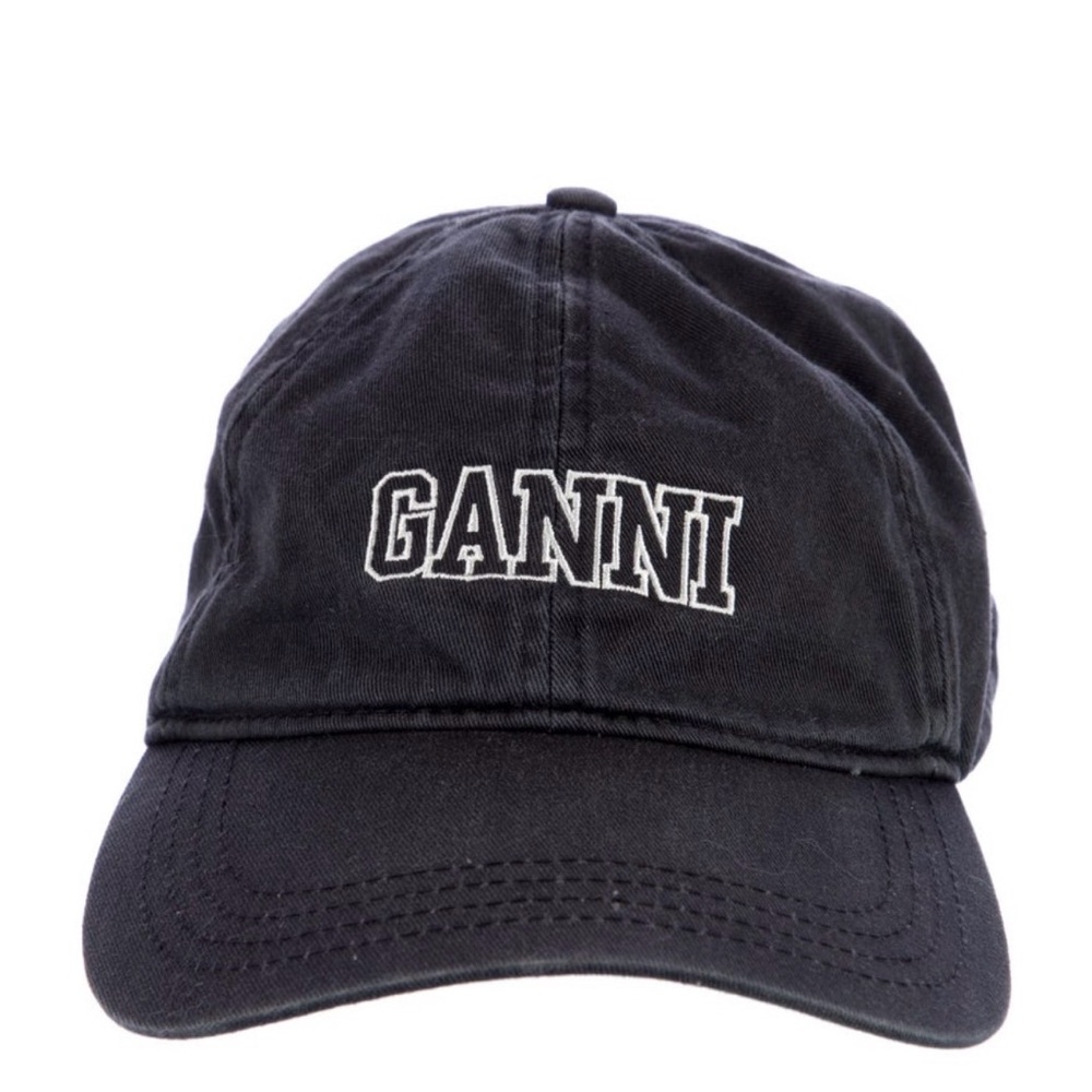 Ganni Charcoal Logo Cap